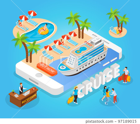Sea Cruise Isometric Composition 97189015