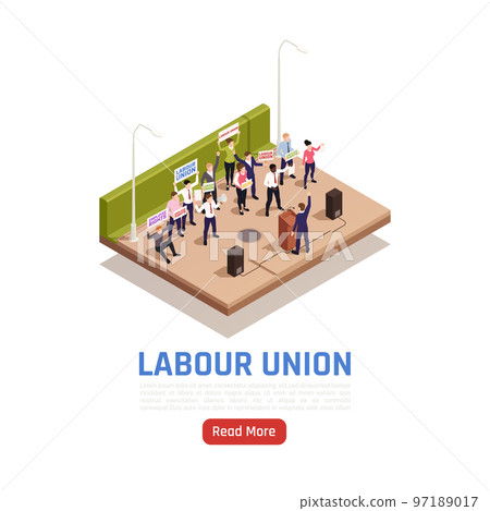 Labor Union Employees Isometric Composition 97189017