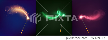 Magic Wand Realistic Design Concept Magic Wand Realistic Design Concept 97189114