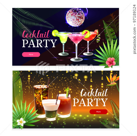 Realistic Cocktail Party Banners 97189124