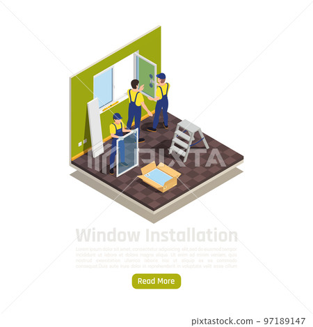 Windows Installation Isometric Composition Windows Installation Isometric Composition 97189147