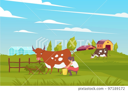 Milk Maid Farming Composition Milk Maid Farming Composition 97189172