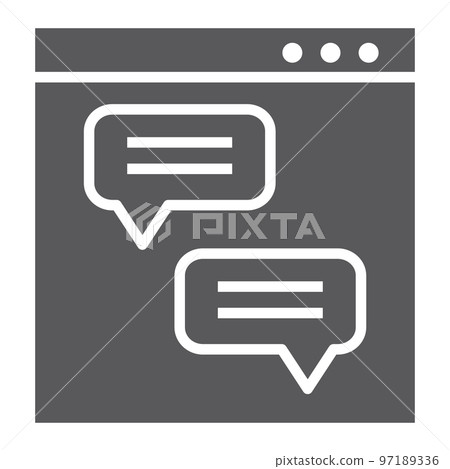 Social media glyph icon, communication and network, chat sign, vector graphics, a solid pattern on a white background, eps 10. Social media glyph icon, communication and network, chat sign, vector graphics, a solid pattern on a white background, eps 10. 97189336