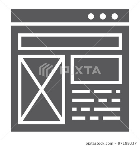 Layout glyph icon, website and design, template window sign, vector graphics, a solid pattern on a white background, eps 10. Layout glyph icon, website and design, template window sign, vector graphics, a solid pattern on a white background, eps 10. 97189337