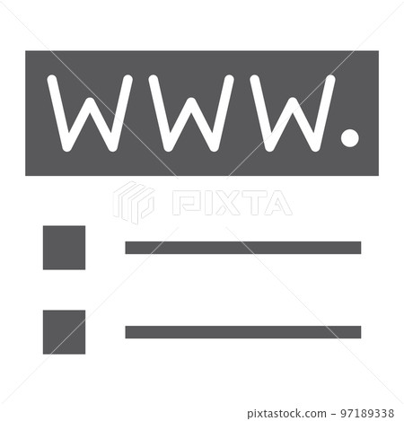 Domain registration glyph icon, website and network, page sign, vector graphics, a solid pattern on a white background, eps 10. Domain registration glyph icon, website and network, page sign, vector graphics, a solid pattern on a white background, eps 10. 97189338