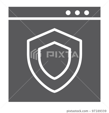 Internet security glyph icon, safety and network, shield sign, vector graphics, a solid pattern on a white background, eps 10. Internet security glyph icon, safety and network, shield sign, vector graphics, a solid pattern on a white background, eps 10. 97189339