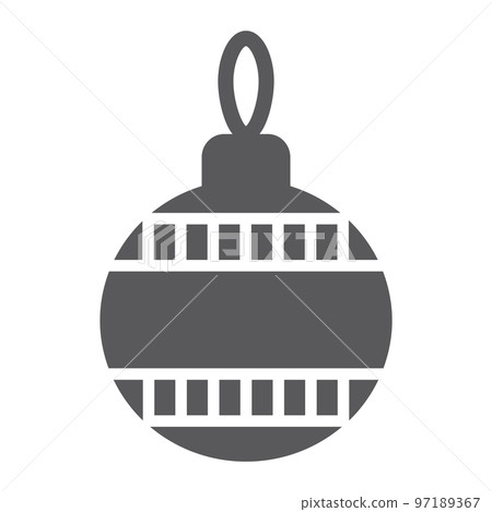 Christmas tree ball glyph icon, xmas and decoration, bauble sign, vector graphics, a solid pattern on a white background, eps 10. 97189367
