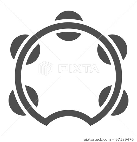 Tambourine glyph icon, musical and instrument, drum sign, vector graphics, a solid pattern on a white background, eps 10. 97189476