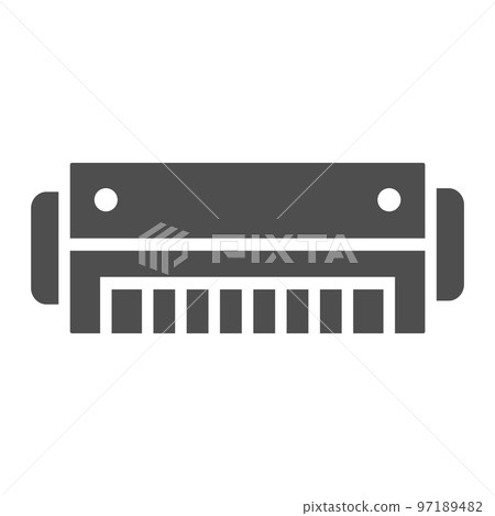 Harmonica glyph icon, music and blues, instrument sign, vector graphics, a solid pattern on a white background, eps 10. 97189482