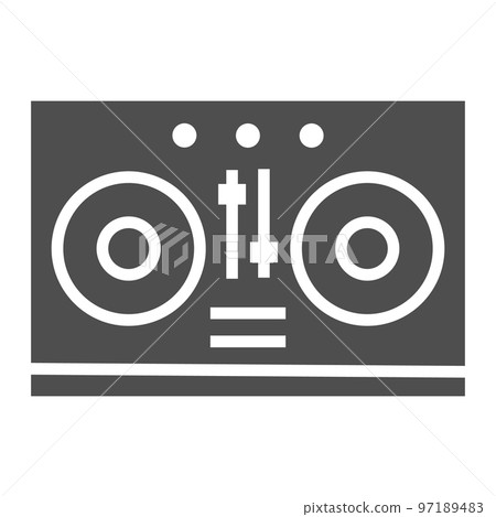 Dj mixer glyph icon, music and sound, turntable sign, vector graphics, a solid pattern on a white background, eps 10. 97189483