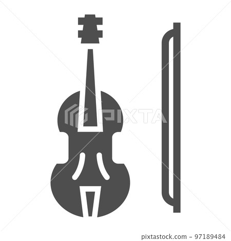 Violin glyph icon, musical and instrument, viola sign, vector graphics, a solid pattern on a white background, eps 10. Violin glyph icon, musical and instrument, viola sign, vector graphics, a solid pattern on a white background, eps 10. 97189484
