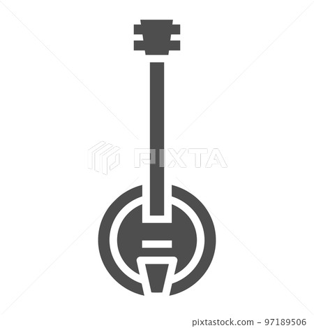 Banjo glyph icon, music and country, instrument sign, vector graphics, a solid pattern on a white background, eps 10. 97189506