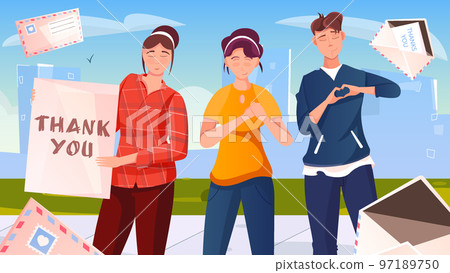 Thank You Flat Background Thank You Flat Background 97189750