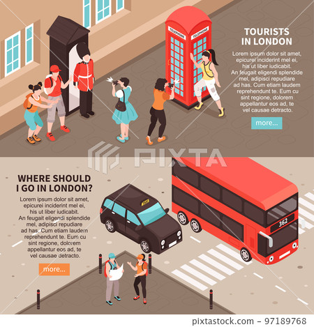 Tourists In London Horizontal Banners 97189768