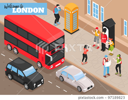 Welcome To London Isometric Background 97189823