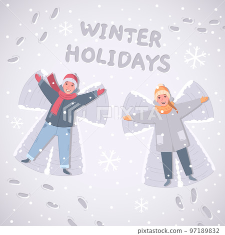Winter Holidays Cartoon Composition Winter Holidays Cartoon Composition 97189832