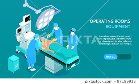 Operating Room Isometric Banner - Stock Illustration [97189938] - PIXTA
