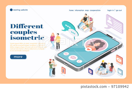 Meeting Website Isometric Landing Page Meeting Website Isometric Landing Page 97189942