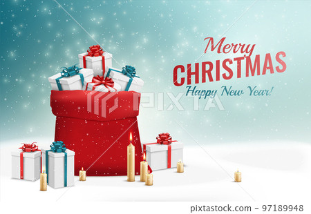 Merry Christmas Sack Background Merry Christmas Sack Background 97189948