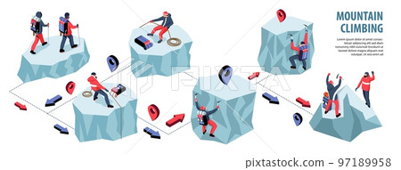 Mountain Climbing Isometric Infographics Mountain Climbing Isometric Infographics 97189958