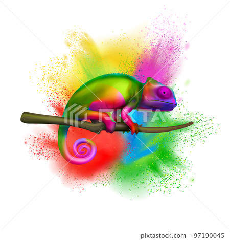 Chameleon Color Explosion Realistic Chameleon Color Explosion Realistic 97190045