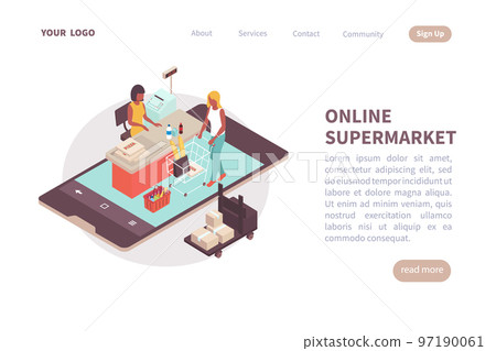 Online Supermarket Landing Page Online Supermarket Landing Page 97190061