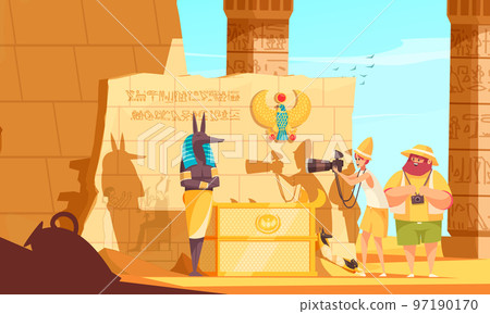 Egypt Travel Cartoon Composition 97190170