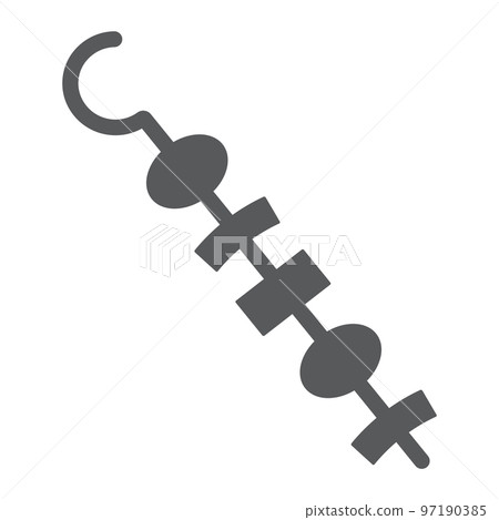 Shish kebab glyph icon, skewer and food, barbecue sign, vector graphics, a solid pattern on a white background, eps 10. Shish kebab glyph icon, skewer and food, barbecue sign, vector graphics, a solid pattern on a white background, eps 10. 97190385
