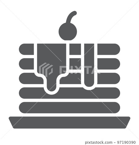 Pancakes glyph icon, pastry and food, crepe sign, vector graphics, a solid pattern on a white background, eps 10. Pancakes glyph icon, pastry and food, crepe sign, vector graphics, a solid pattern on a white background, eps 10. 97190390