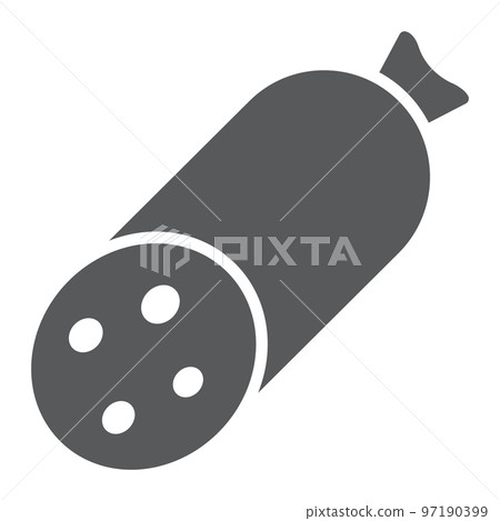 Salami glyph icon, meat and food, sausage sign, vector graphics, a solid pattern on a white background, eps 10. 97190399