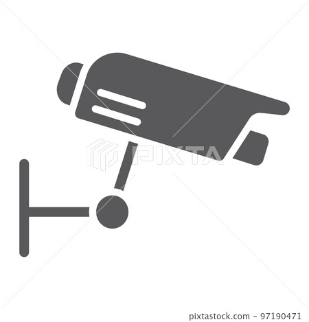 Surveillance camera glyph icon, guard and digital, cctv sign, vector graphics, a solid pattern on a white background, eps 10. 97190471