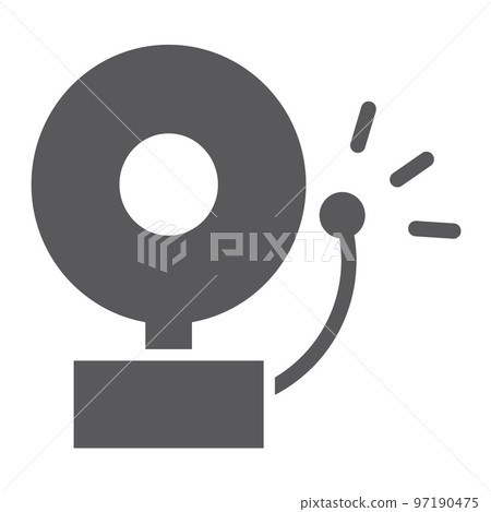 Fire alarm glyph icon, emergency and alert, bell sign, vector graphics, a solid pattern on a white background, eps 10. Fire alarm glyph icon, emergency and alert, bell sign, vector graphics, a solid pattern on a white background, eps 10. 97190475