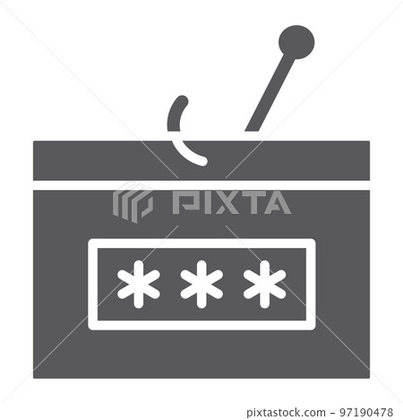 Password fishing glyph icon, security and attack, hack sign, vector graphics, a solid pattern on a white background, eps 10. 97190478