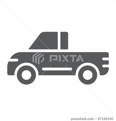 Pickup glyph icon, van and auto, car sign, vector graphics, a solid pattern on a white background, eps 10. Pickup glyph icon, van and auto, car sign, vector graphics, a solid pattern on a white background, eps 10. 97190540