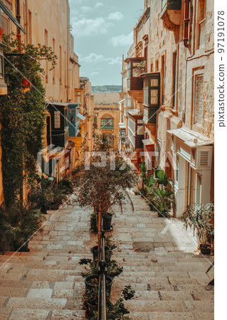 detail of a stairway in Valletta, Malta detail of a stairway in Valletta, Malta 97191078