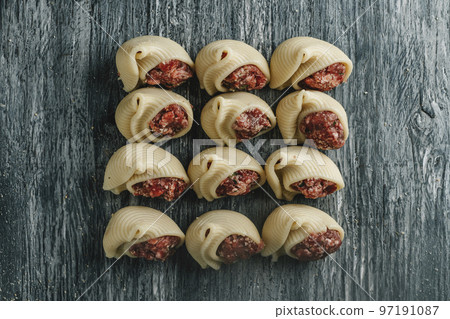 Catalan galets filled with ground meat Catalan galets filled with ground meat 97191087