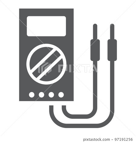 Digital multimeter glyph icon, tool and instrument, electric volmeter sign, vector graphics, a solid pattern on a white background, eps 10. 97191256