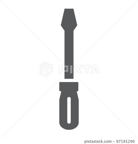 Screwdriver glyph icon, tool and repair, equipment sign, vector graphics, a solid pattern on a white background, eps 10. Screwdriver glyph icon, tool and repair, equipment sign, vector graphics, a solid pattern on a white background, eps 10. 97191290