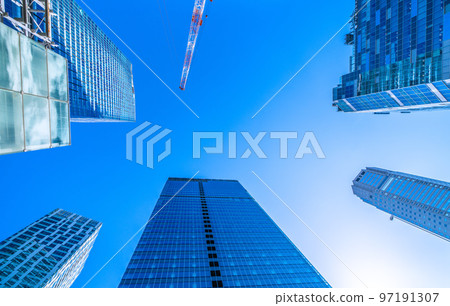 Cityscape of Tokyo, Japan New scenery of Shibuya New skyscrapers in Shibuya. A view of buildings and office buildings in the Sakuragaokaguchi district of Shibuya Station 97191307