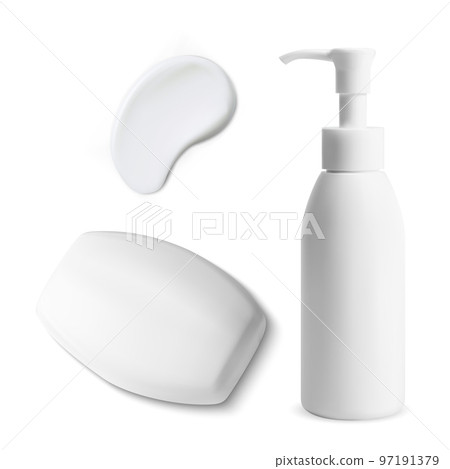 Isolated pump bottle for cosmetic cream, serum or gel 97191379