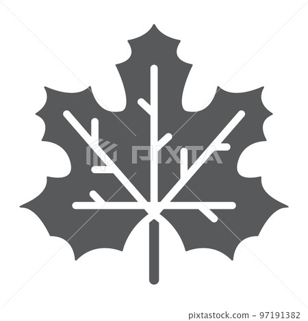 Maple leaf glyph icon, canada and nature, autumn sign, vector graphics, a solid pattern on a white background, eps 10. Maple leaf glyph icon, canada and nature, autumn sign, vector graphics, a solid pattern on a white background, eps 10. 97191382