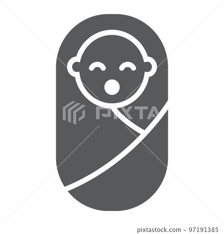 Baby boy sleep glyph icon, child and newborn, swaddle sign, vector graphics, a solid pattern on a white background, eps 10. Baby boy sleep glyph icon, child and newborn, swaddle sign, vector graphics, a solid pattern on a white background, eps 10. 97191385