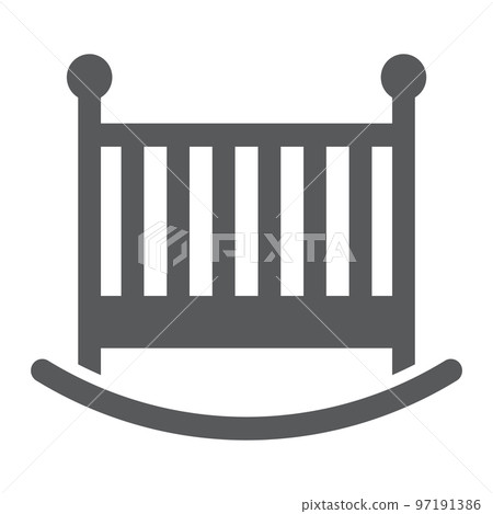Baby crib glyph icon, child and bed, cot sign, vector graphics, a solid pattern on a white background, eps 10. 97191386