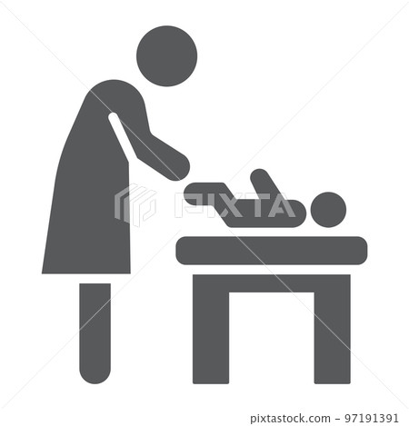Mother swaddle baby glyph icon, parent and kid, change sign, vector graphics, a solid pattern on a white background, eps 10. Mother swaddle baby glyph icon, parent and kid, change sign, vector graphics, a solid pattern on a white background, eps 10. 97191391