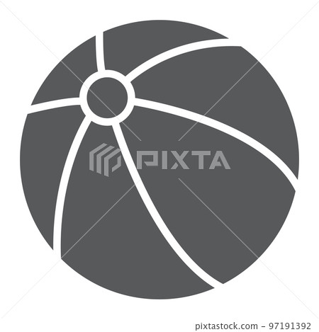 Child ball glyph icon, toy and game, balloon sign, vector graphics, a solid pattern on a white background, eps 10. 97191392