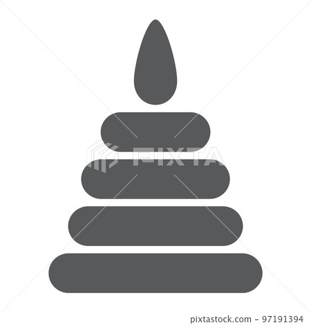 Toy pyramid glyph icon, child and play, tower sign, vector graphics, a solid pattern on a white background, eps 10. Toy pyramid glyph icon, child and play, tower sign, vector graphics, a solid pattern on a white background, eps 10. 97191394