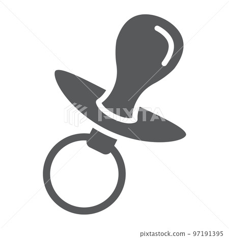 Dummy teat glyph icon, child and soother, toddler sign, vector graphics, a solid pattern on a white background, eps 10. 97191395