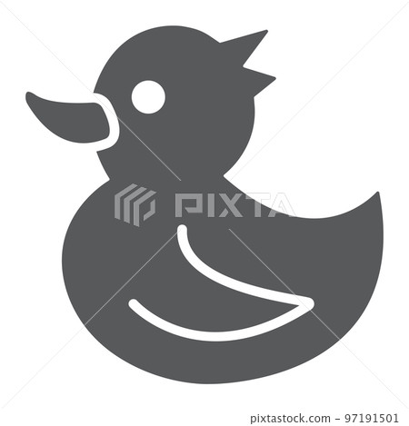 Rubber duck glyph icon, toy and bath, animal sign, vector graphics, a solid pattern on a white background, eps 10. 97191501