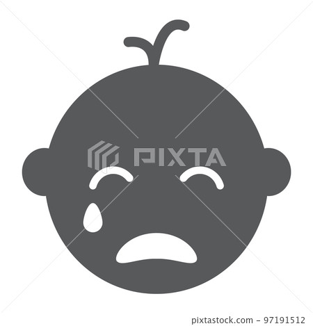 Baby boy cry glyph icon, emotion and child, face sign, vector graphics, a solid pattern on a white background, eps 10. Baby boy cry glyph icon, emotion and child, face sign, vector graphics, a solid pattern on a white background, eps 10. 97191512