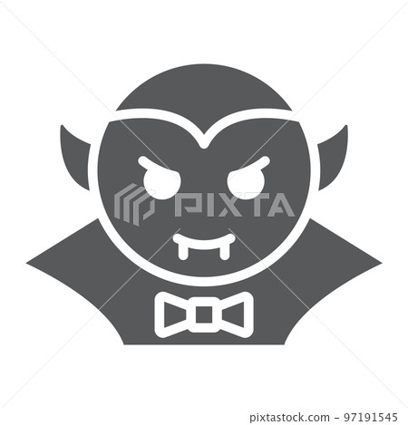 Dracula vampire glyph icon, bat and halloween, creature sign, vector graphics, a solid pattern on a white background, eps 10. 97191545